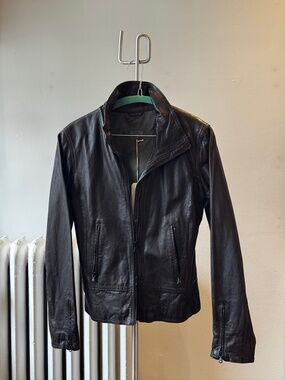 M0851 Leather Jacket - deep chocolate brown - brand new, tags on